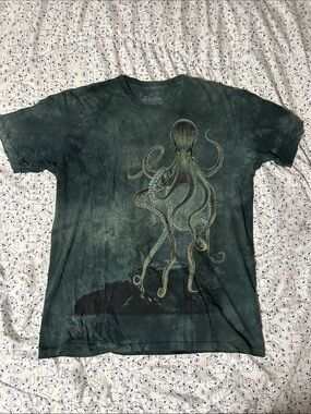 2009 THE MOUNTAIN Kraken Ship Wreck Tie Dye Graphic Tee Shirt
